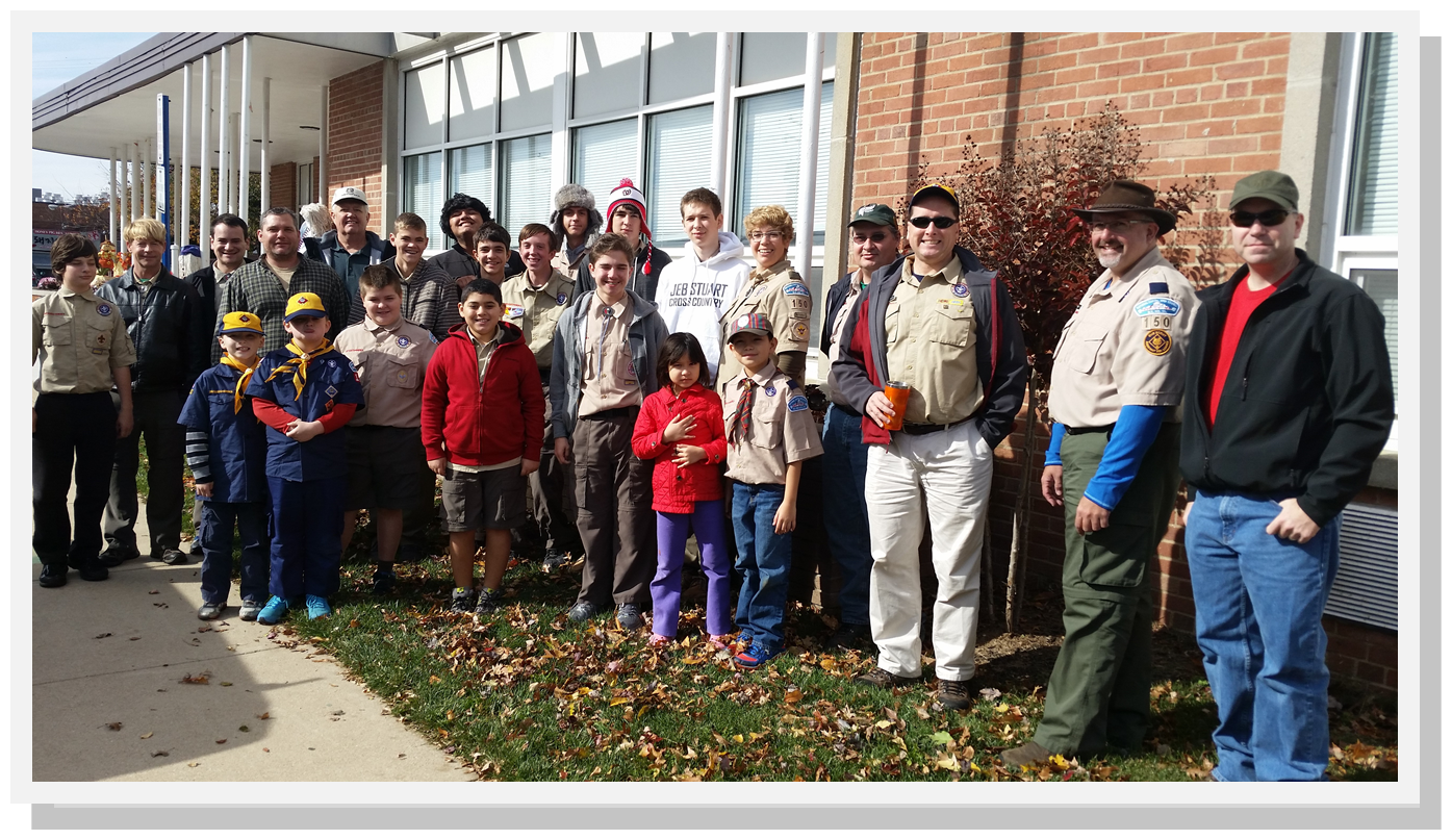 Boy Scout Troop 150 and their leaders